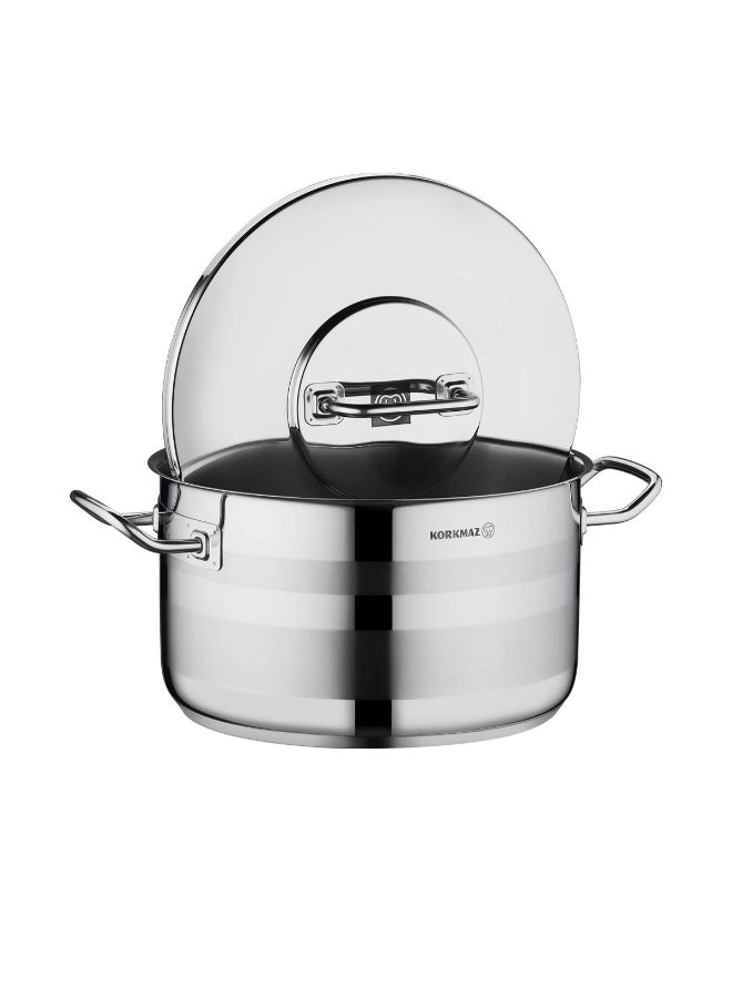 Korkmaz Astra2 Casserole 28x16 / 9.5 L | Induction Base Satinless Steel Pot | Dishwasher Safe Stock Pot - KA2027 - Image 2